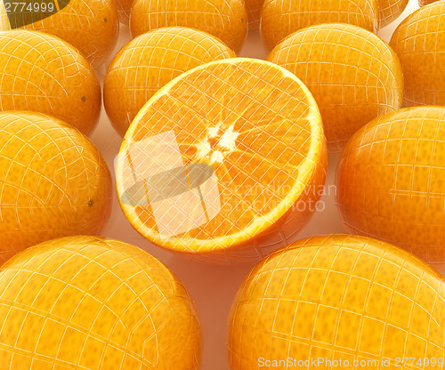 Image of oranges and half oranges 