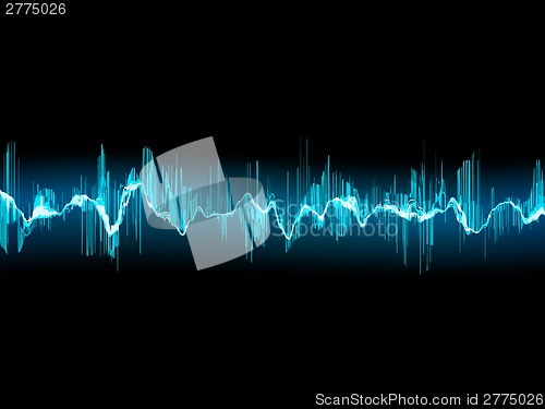 Image of Bright sound wave on a dark blue. EPS 10