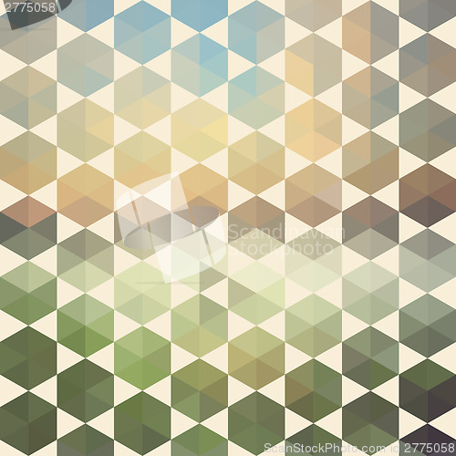 Image of Retro pattern of geometric hexagon shapes