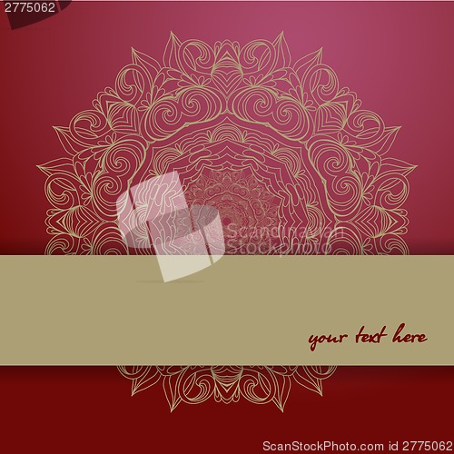 Image of Circle lace hand-drawn ornament card