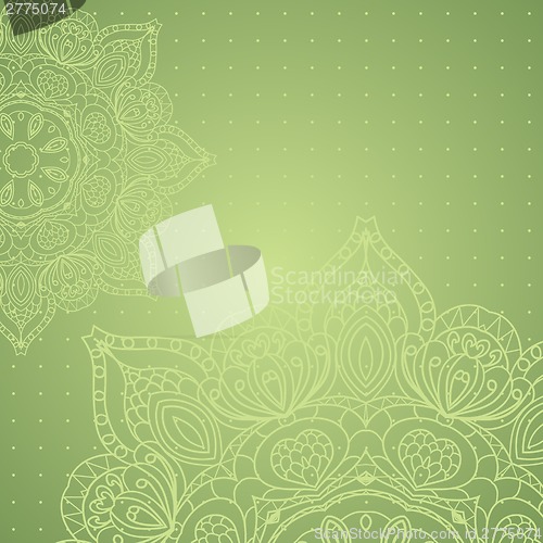 Image of Circle lace hand-drawn ornament card