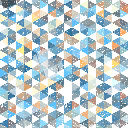 Image of pattern geometric with triangle and plant elements