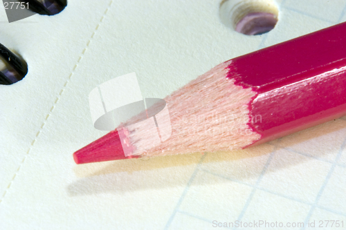 Image of Red pencil on notepad