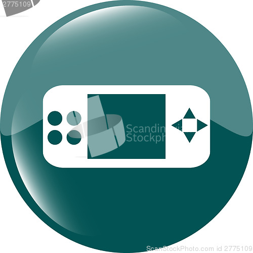 Image of game controller web icon, button isolated on white