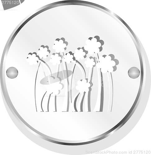 Image of Flower web icon button isolated on white