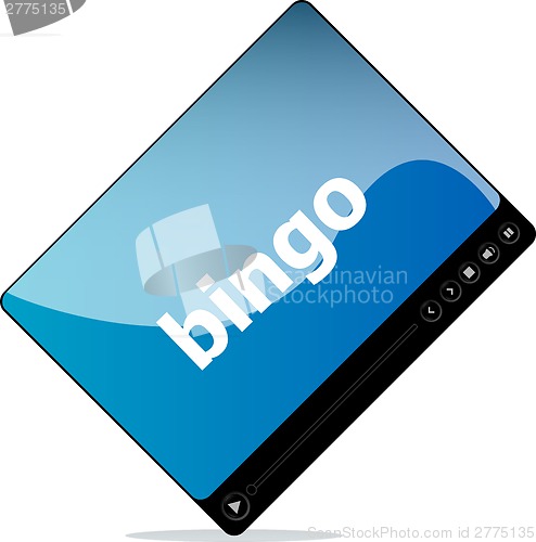 Image of Video movie media player with bingo on it