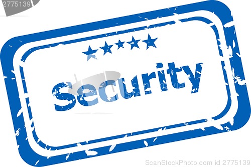 Image of security on rubber stamp over a white background