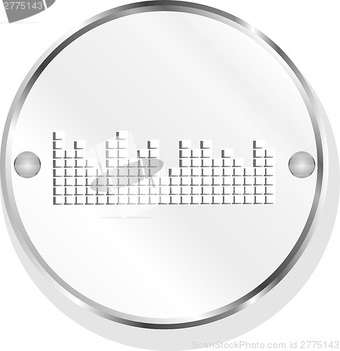 Image of sound round web glossy icon isolated on white