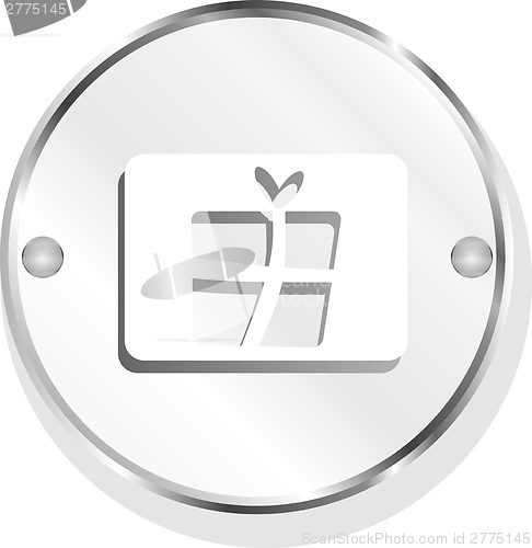 Image of Gift icon web app button isolated on white