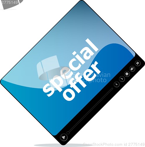 Image of Video movie media player with special offer on it