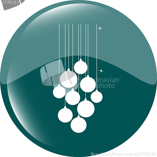 Image of isolated christmas ball set on web icon, isolated on white