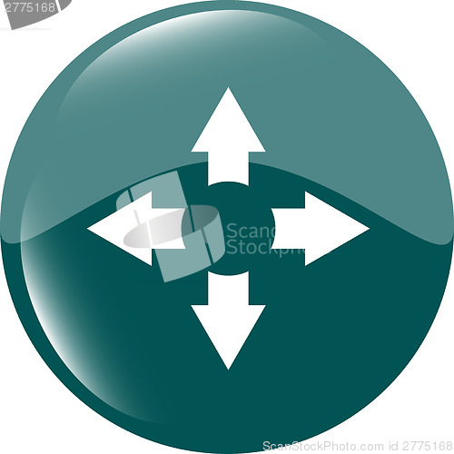 Image of arrow set on web icon (button)