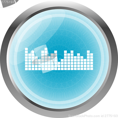 Image of sound round web glossy icon isolated on white