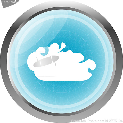 Image of white cloud on internet icon isolated on white