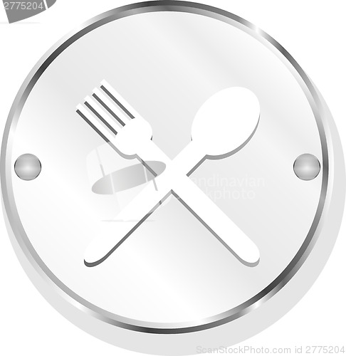 Image of web buttons food icon: spoon and fork sign