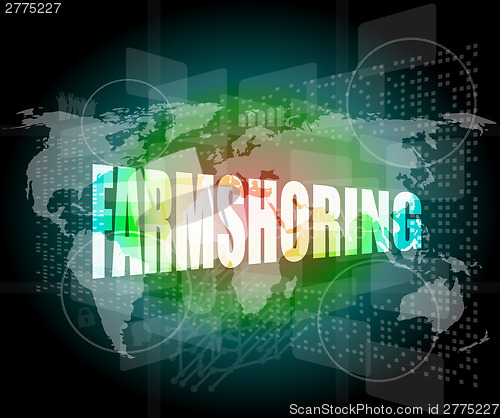 Image of farmshoring, interface hi technology, touch screen