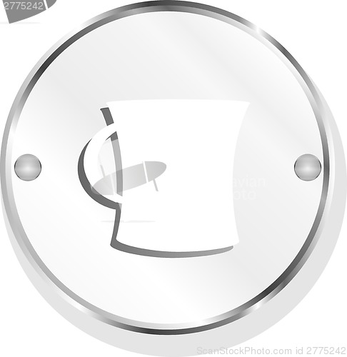 Image of coffee cup button icon isolated on white