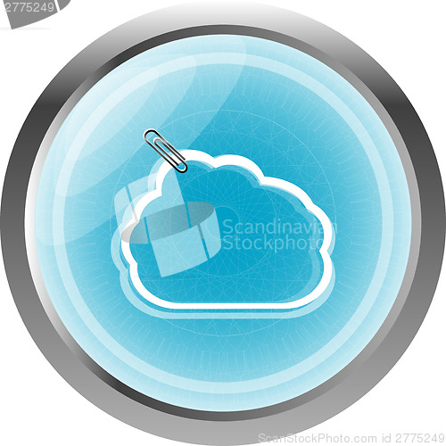 Image of abstract cloud upload icon button, design element