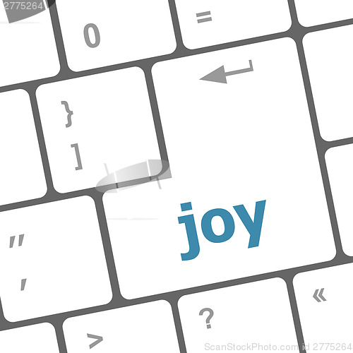 Image of joy word on computer keyboard pc key