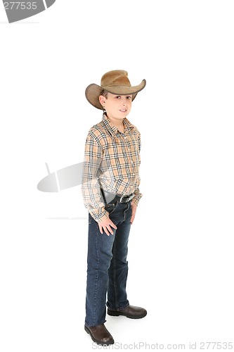 Image of County boy wearing a cowboy hat