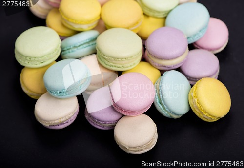 Image of Macaroons background, colorful cookies