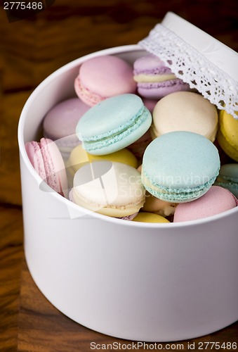 Image of box of fresh french macaroons