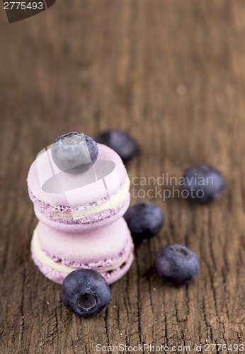 Image of Close up of blueberry macaroons