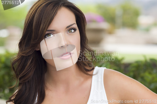 Image of Pretty Mixed Race Girl Portrait Outdoors