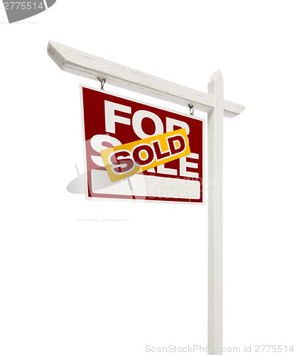 Image of Sold For Sale Real Estate Sign with Clipping Path