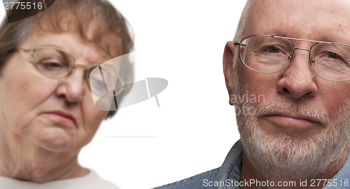 Image of Meloncholy Senior Couple on White