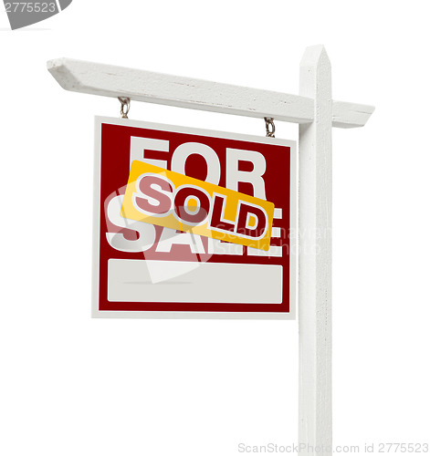 Image of Sold For Sale Real Estate Sign with Clipping Path