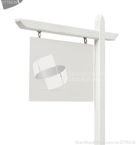 Image of Blank Real Estate Sign on White with Clipping Path