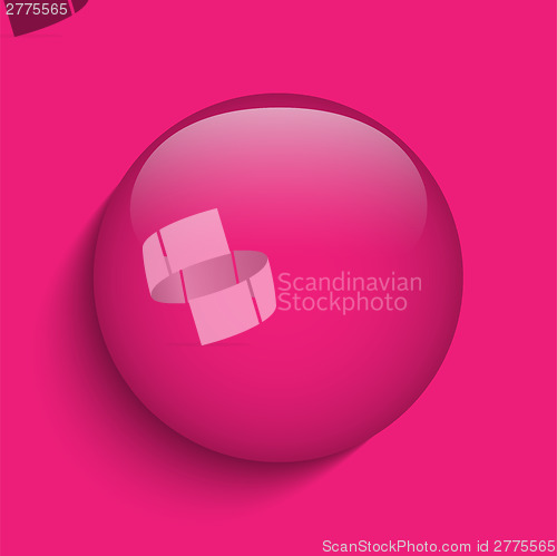 Image of Pink Glass Circle Button Icon