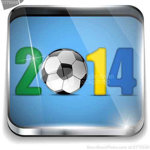 Image of Brazil 2014 Soccer with Brazilian Flag