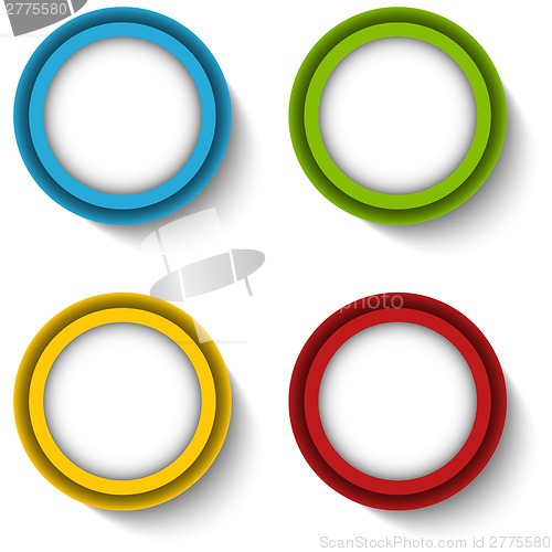 Image of Set of Four Colorful Buttons  Icons