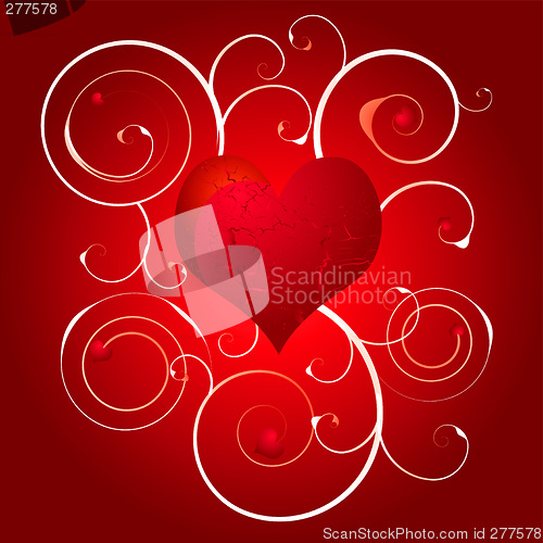 Image of love heart swirl white