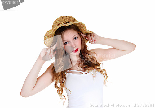 Image of Girl with straw hat.