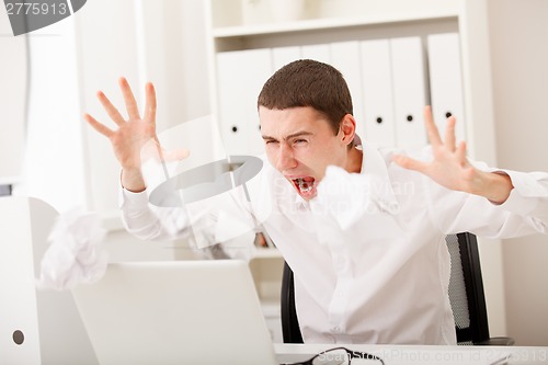 Image of screaming businessman