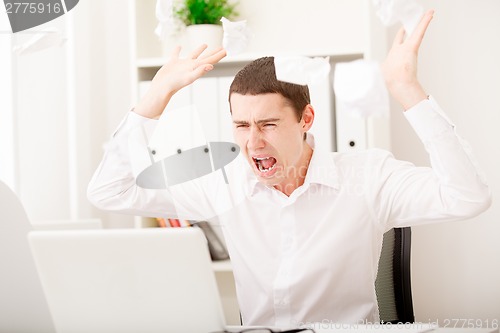 Image of screaming businessman