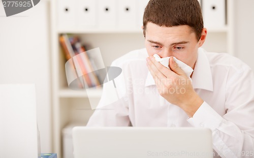 Image of man having flu