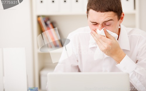 Image of man having flu