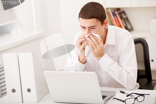 Image of man having flu