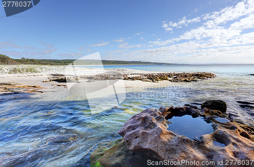 Image of Flat Rock Creek at southern end of Hyams Beach