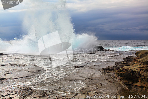 Image of Huge Stormy Weather Ocean Splash