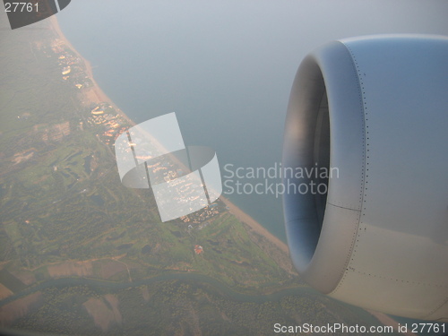 Image of Airplane engine in air