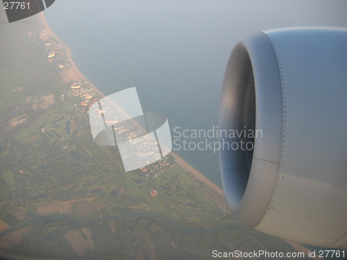 Image of Airplane engine in air