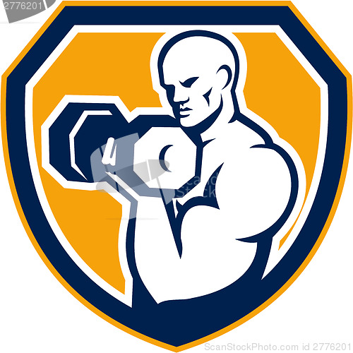 Image of Strongman Pumping Dumbbells Shield Retro