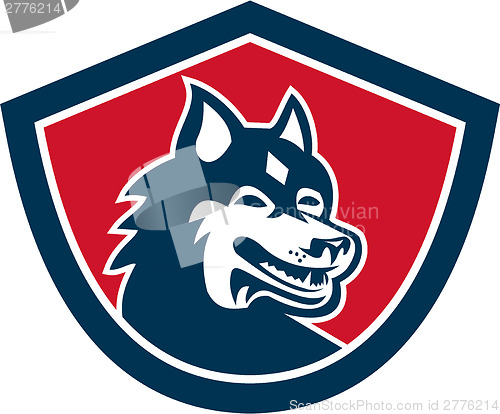 Image of Siberian Husky Dog Head Shield Retro