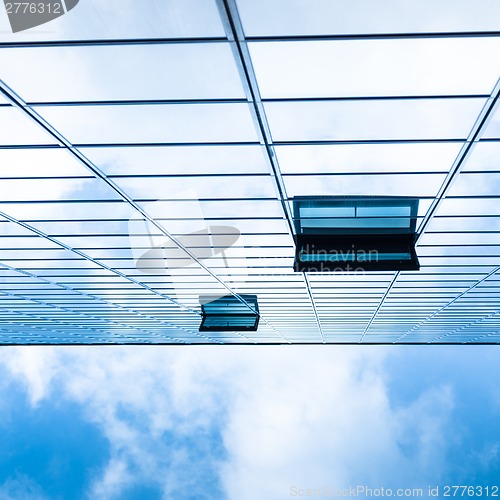 Image of Modern facade of glass and steel.