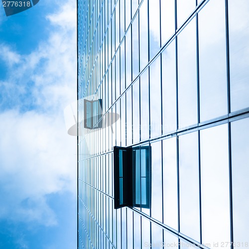 Image of Modern facade of glass and steel.